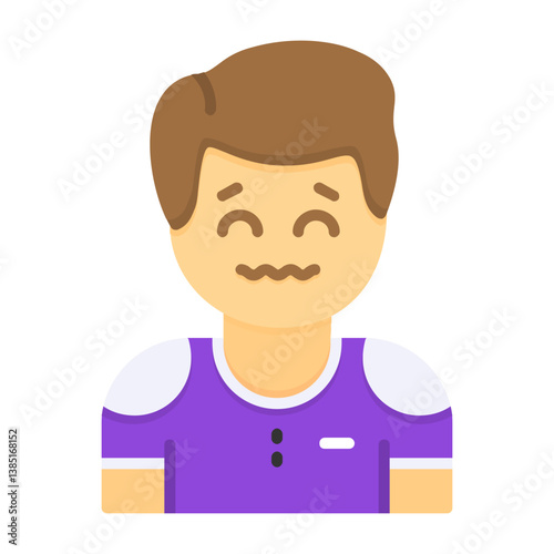 Anxiety Flat Style Emotion Icon