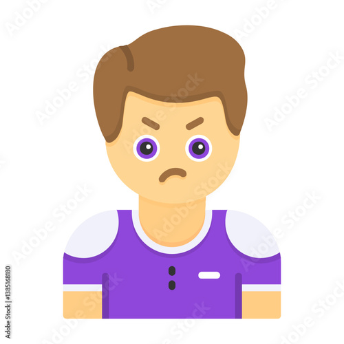 Jealousy Flat Style Emotion Icon