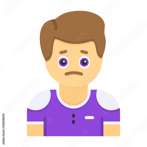 Disappointment Flat Style Emotion Icon