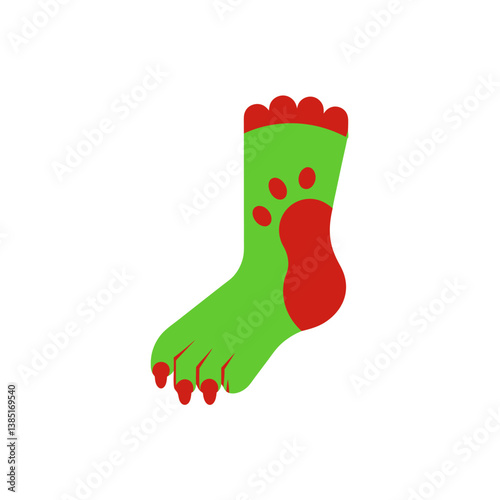 christmas sock isolated on white