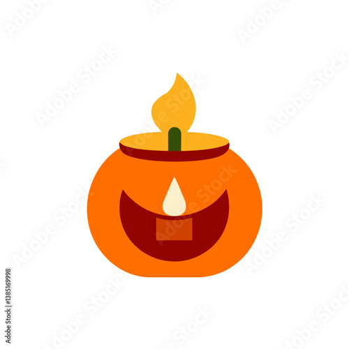 halloween pumpkin with candles