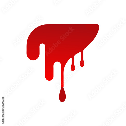 red paint dripping on white