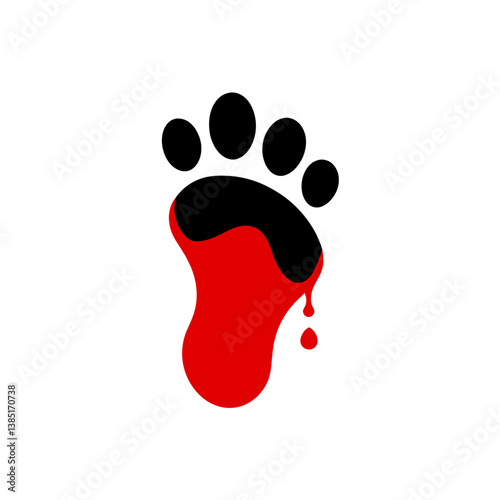 footprint on white background
