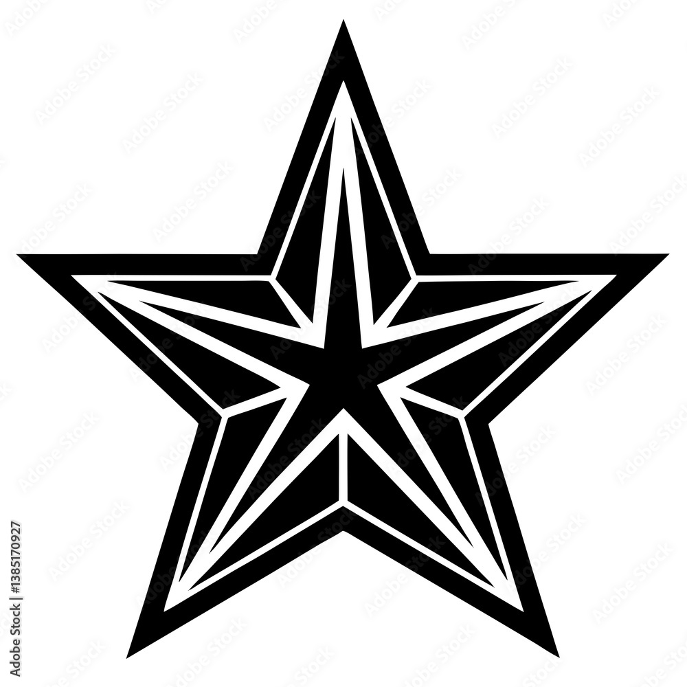 Obraz premium black and white star