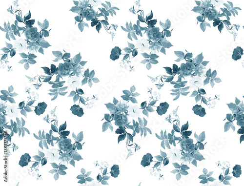 Fototapeta Naklejka Na Ścianę i Meble -  Sweet flower watercolor seamless pastel colors water color seamless pattern for beauty products or Sweet flower watercolor seamless pattern. water color seamless pattern for beauty products .