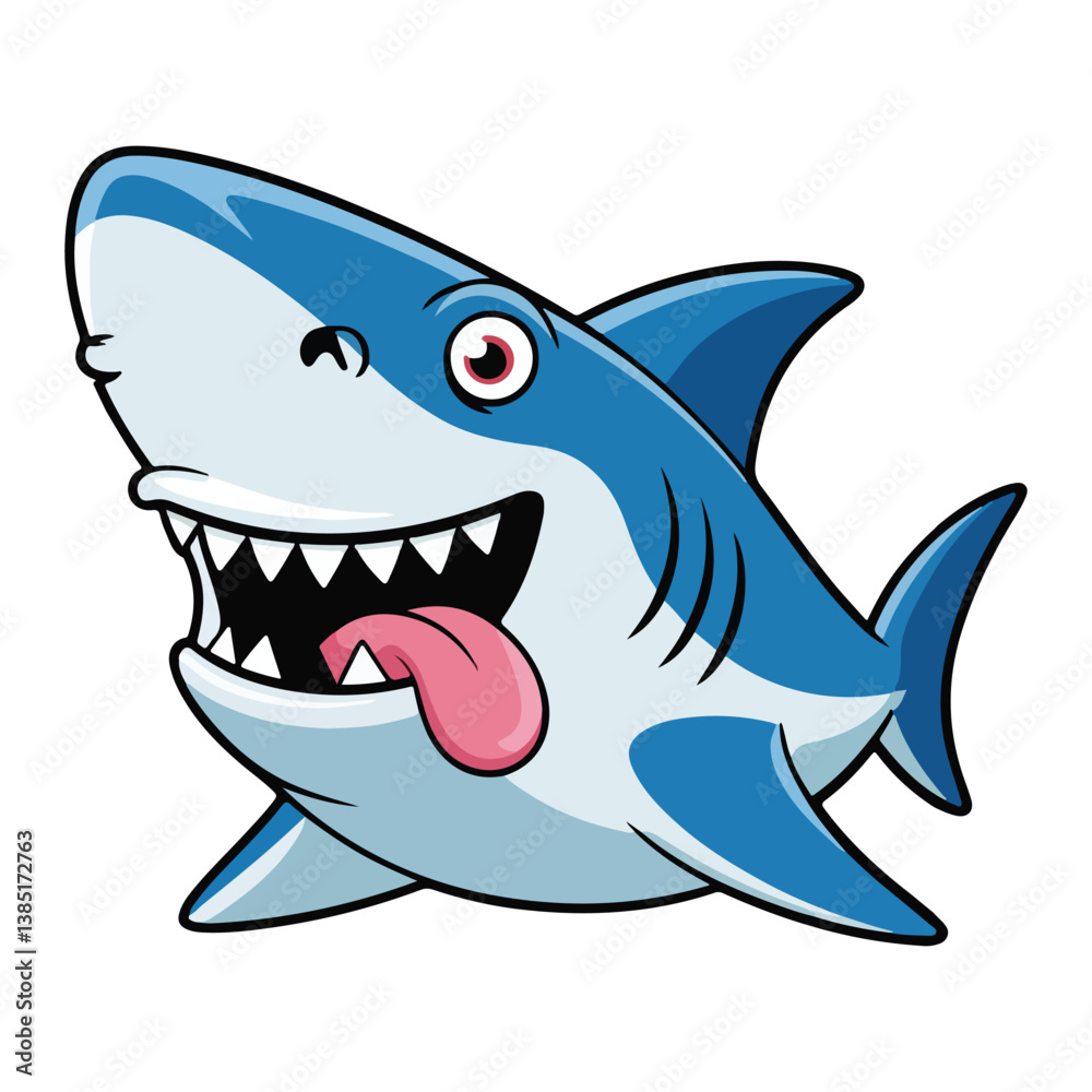 A cartoon shark in a vector art A cartoon shark in a vector art