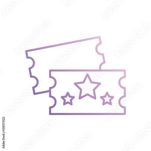 Ticket icon isolated on a white background. Vector illustration.