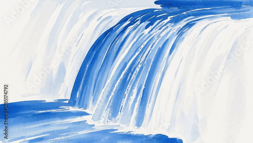 Horizon’s liquid dance waterfall isolated watercolor vector illustration svg  