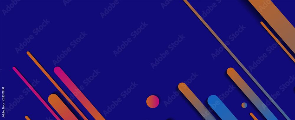 Abstract 3D Geometric blue mix color circle Background. vector