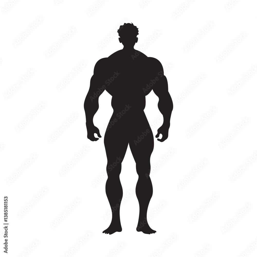 Gym Bodybuilder Silhouette – Male Fitness Illustration Gym Bodybuilder Silhouette – Male Fitness Illustration