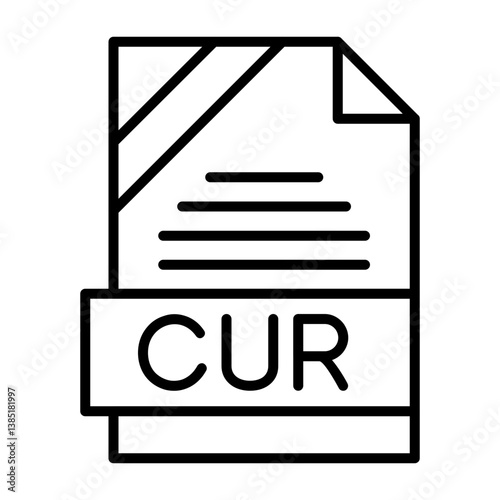 CUR File Format Outline Icon