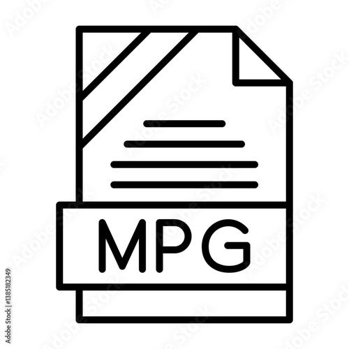 MPG File Format Outline Icon