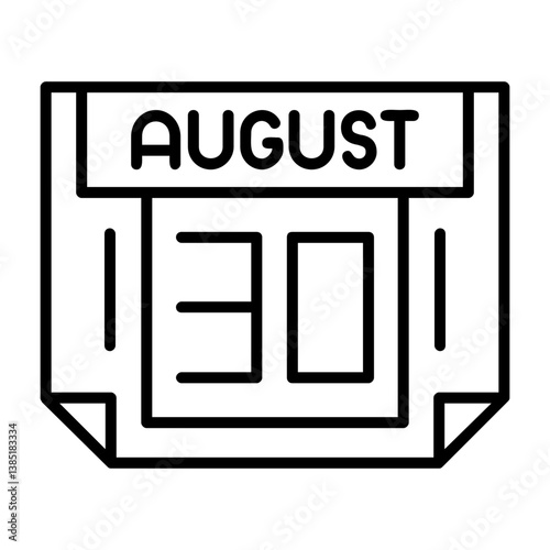 30 August Outline Style Icon