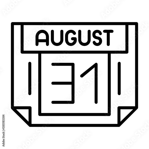 31 August Outline Style Icon