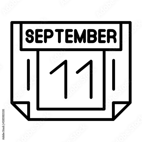 11  September Outline Style Icon