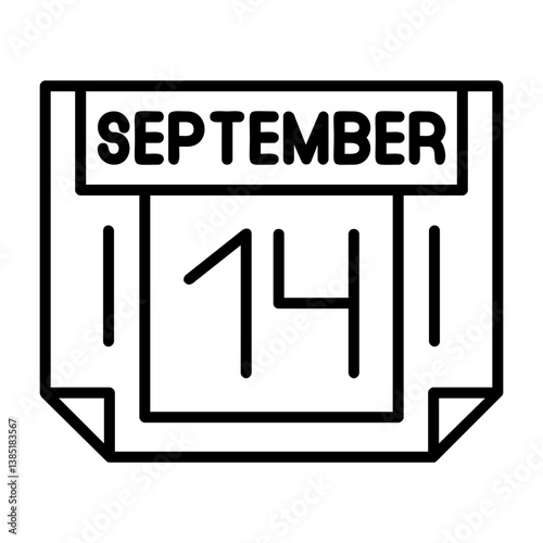 14  September Outline Style Icon