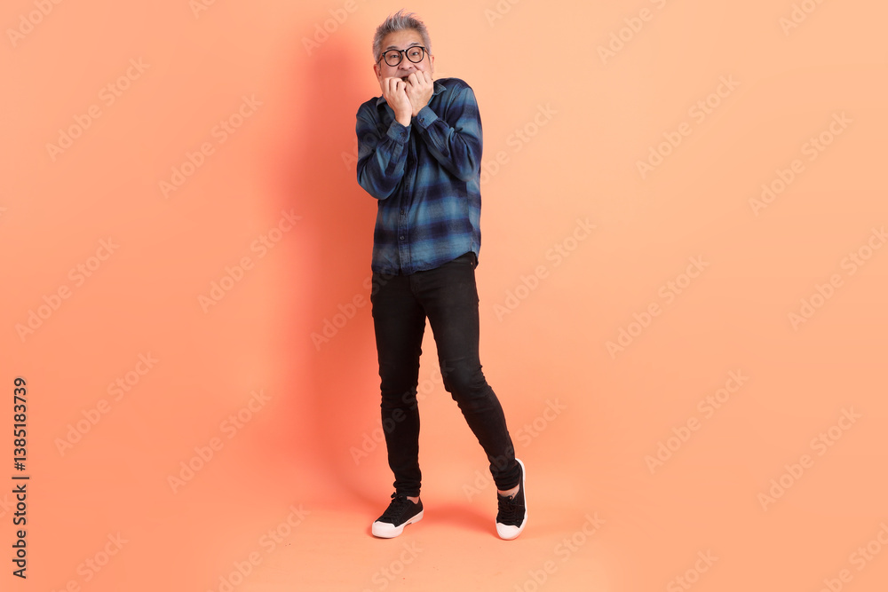 Fototapeta premium 50s Asian Man in casual clothes