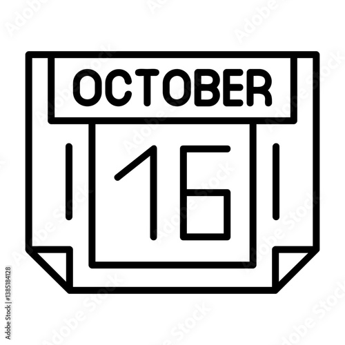 16 October Outline Style Icon