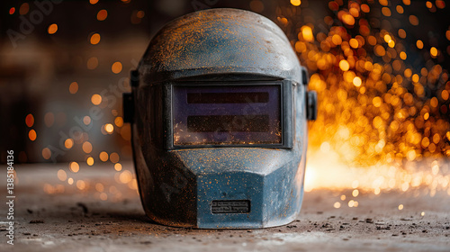 Welding helmet safety gear for industrial work protection and construction
