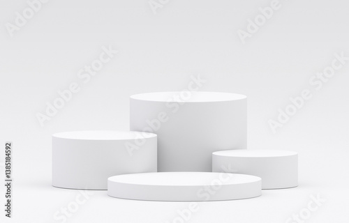 White product display podium in studio room, for display presentation