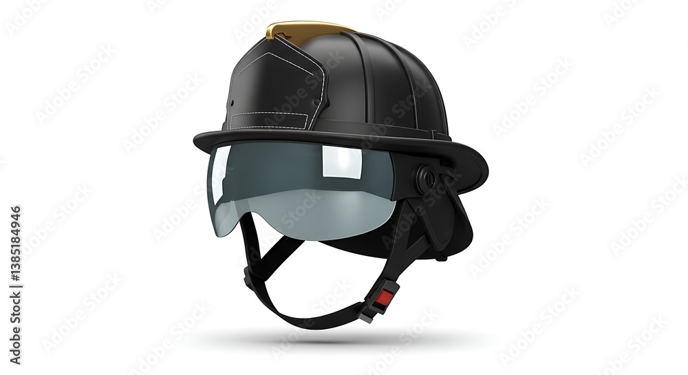 Naklejka premium Firefighter Helmet with Visor Protection Gear for Emergency Response Safety