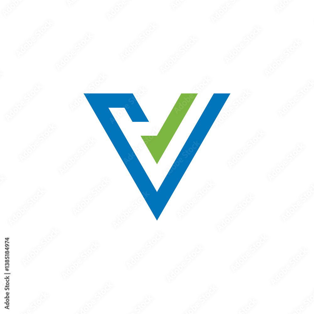 Abstract Triangle Letter V Logo design vector template isolated on white background