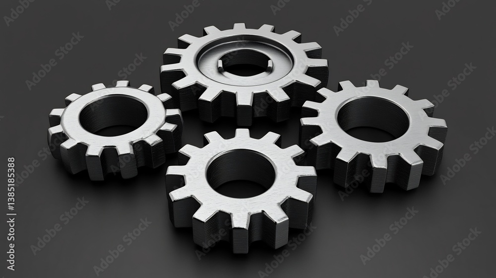 Precision Crafted: A Grouping of Gears on a Dark Background for Machinery Precision Crafted: A Grouping of Gears on a Dark Background for Machinery