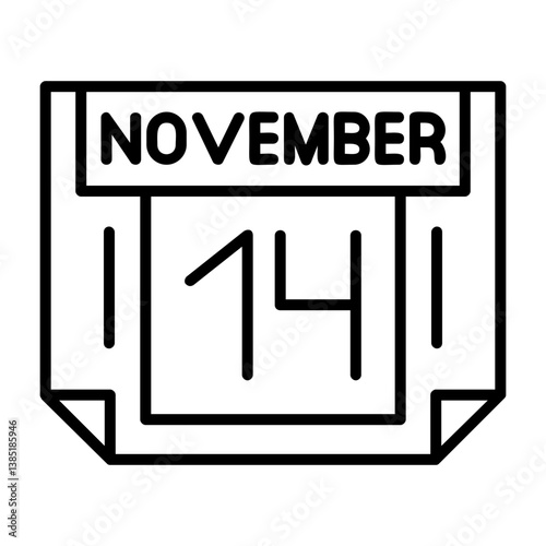 14 November Outline Style Icon