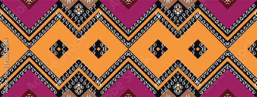 Ethnic Aztec Ikat Seamless Pattern Textile ikat diamond seamless pattern digital vector design for Print saree Kurti Borneo Fabric Aztec brush symbols swatches designer