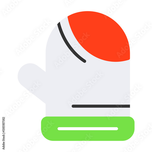 Oven mitts Flat Style Icon 