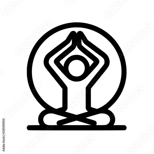 Mindfulness meditation illustration in a circular design  