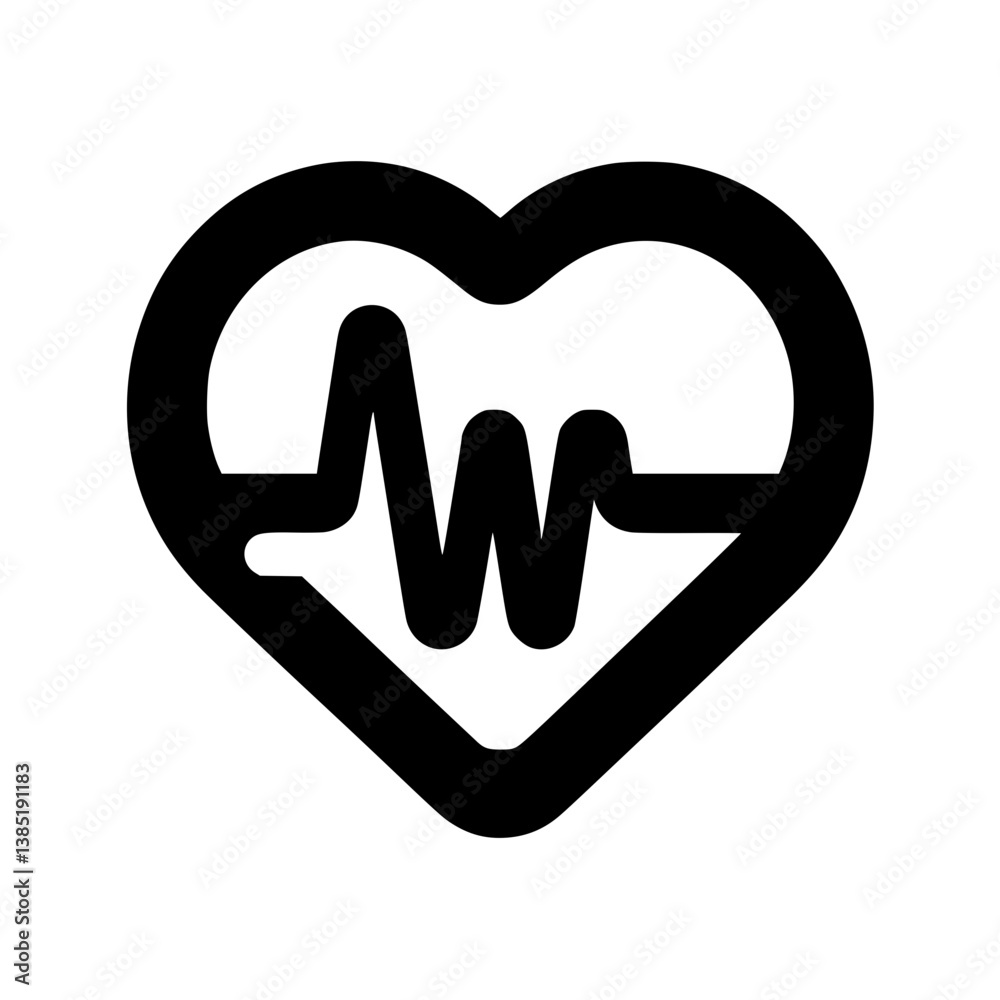 Heartbeat Line Inside Heart Shape Icon Heartbeat Line Inside Heart Shape Icon