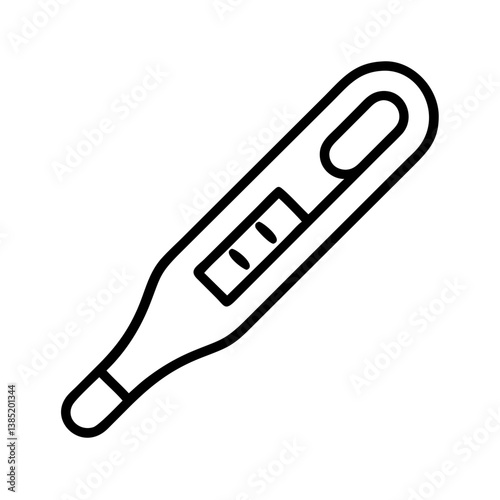 Digital thermometer for fever temperature check medical equipment healthcare and illness monitoring icon vector