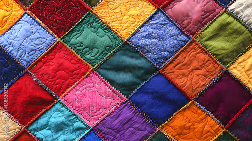 Colorful patchwork quilt showcasing traditional craftsmanship