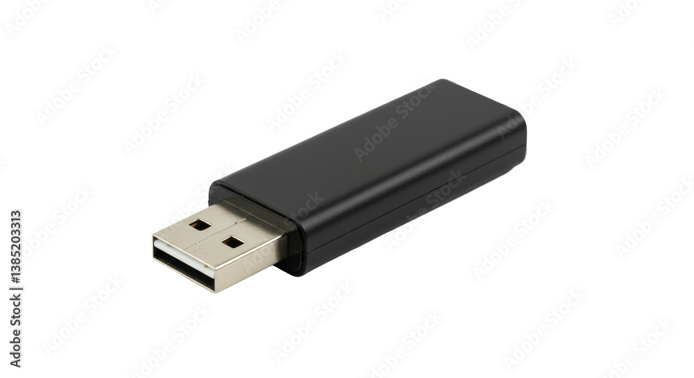Isolated Black USB Flash Drive Data Storage Device Isolated Black USB Flash Drive Data Storage Device