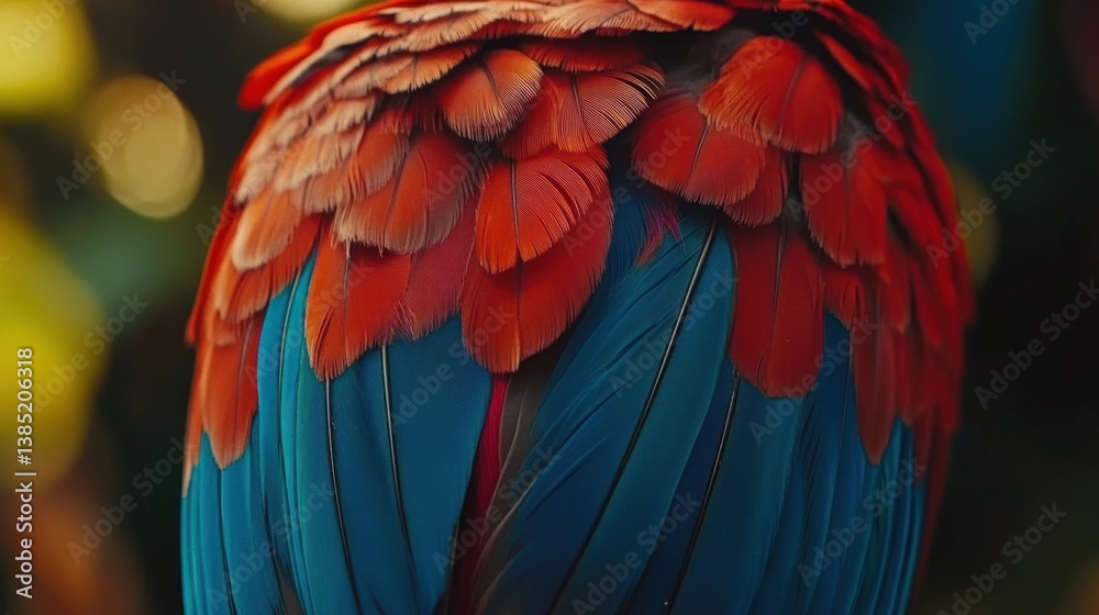 Obraz premium Vibrant Parrot Feathers Close-up