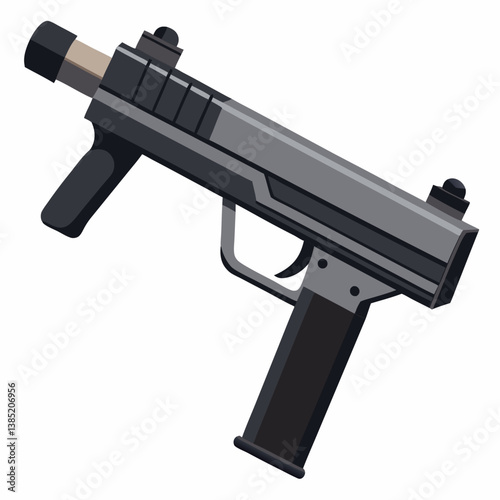 A firearm displayed against a plain white background, emphasizing its shape and design.