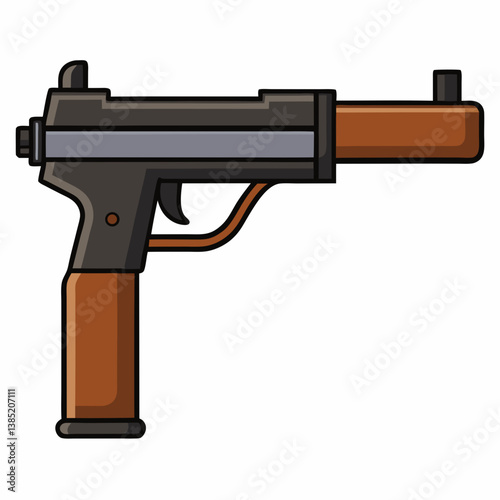 A firearm displayed against a plain white background, emphasizing its shape and design.