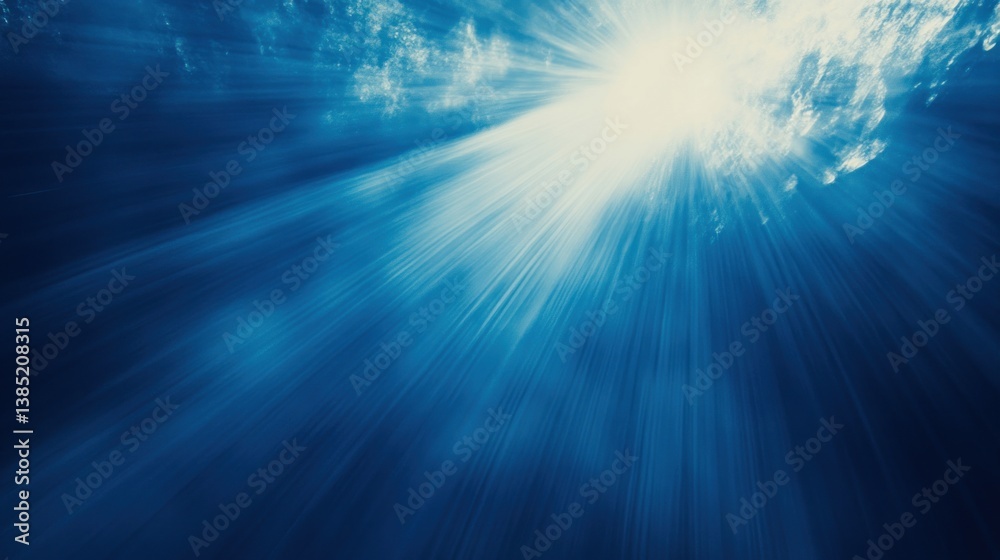 Obraz premium Underwater Sunlight Rays Through Clouds