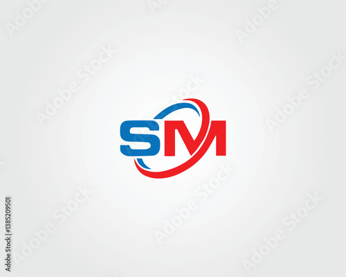 Letter SM creative monogram logo design concept vector template.