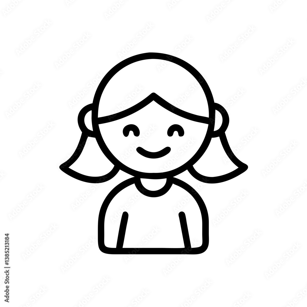 Obraz premium girl icon flat vector