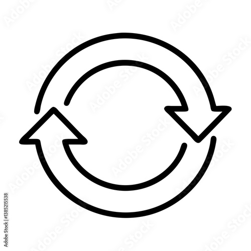 Recycle arrow icon vector, circular arrows symbol, refresh reload loop sign, rotation cycle  character