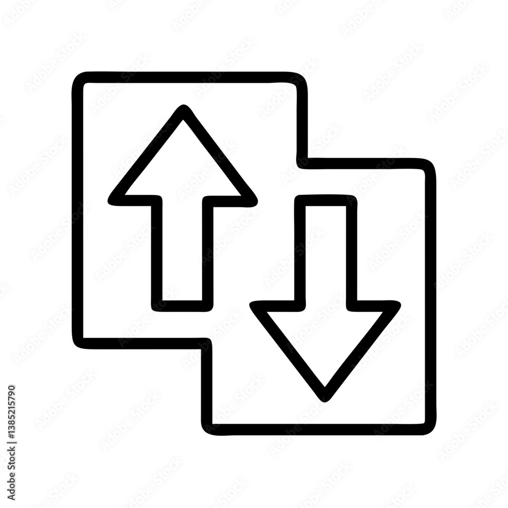 Download and upload icon vector graphic design for data transfer and file sharing concept representation Download and upload icon vector graphic design for data transfer and file sharing concept representation