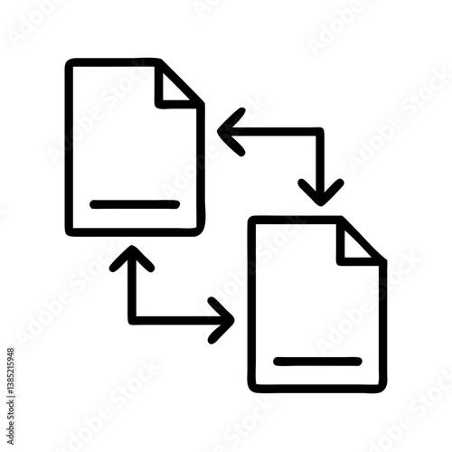 File transfer data exchange document sharing sync process information icon vector illustration design