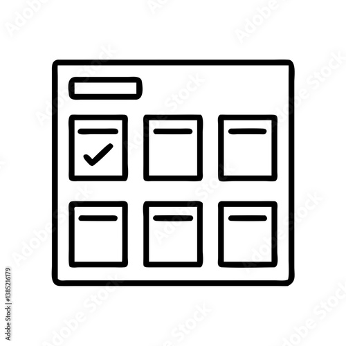 Checklist task management board icon for project planning and workflow organization vector graphic design