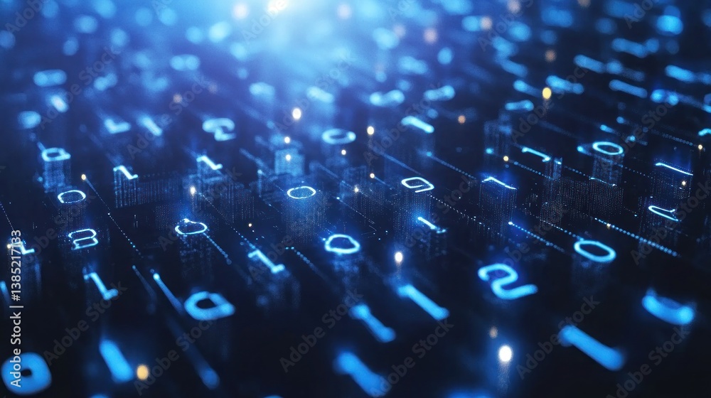 Obraz premium Digital city of binary code