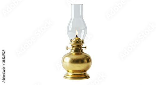 Fotografie Isolated Oil Lamp Antique with Flame