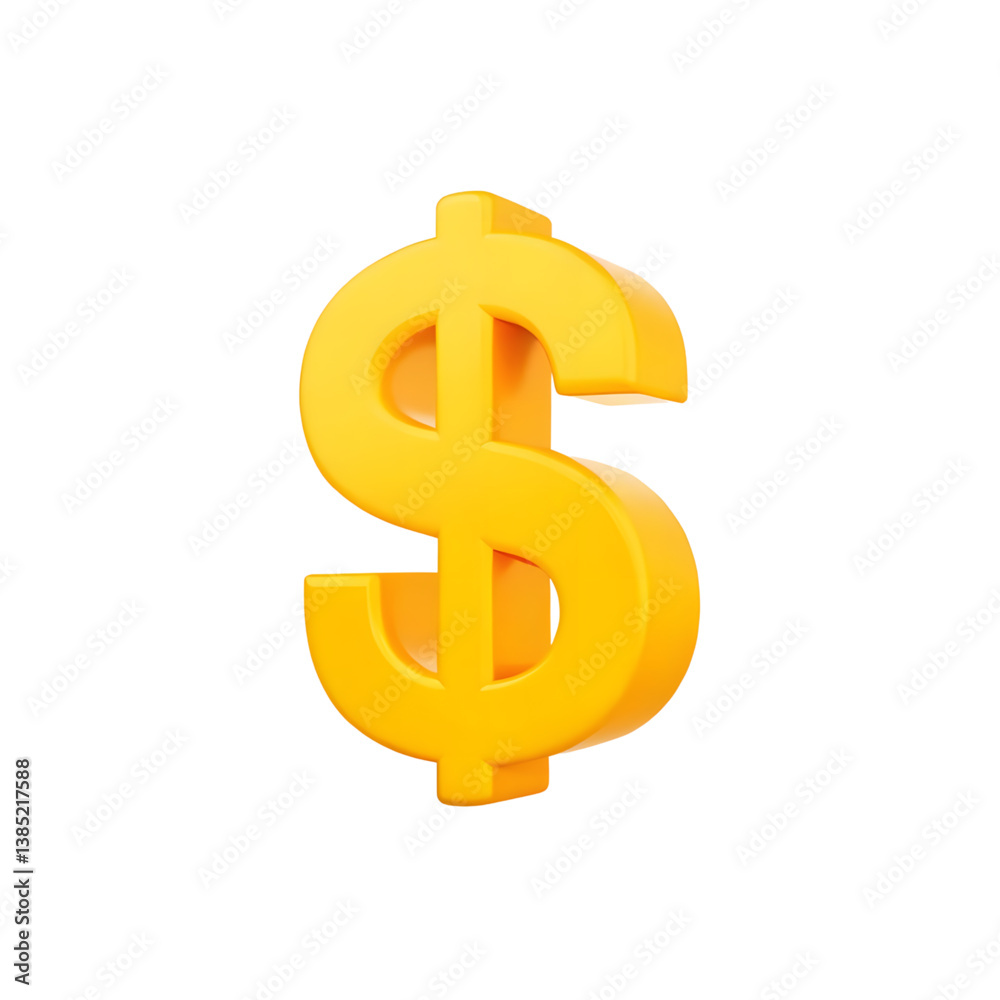 3D Golden Dollar Sign 3D Golden Dollar Sign