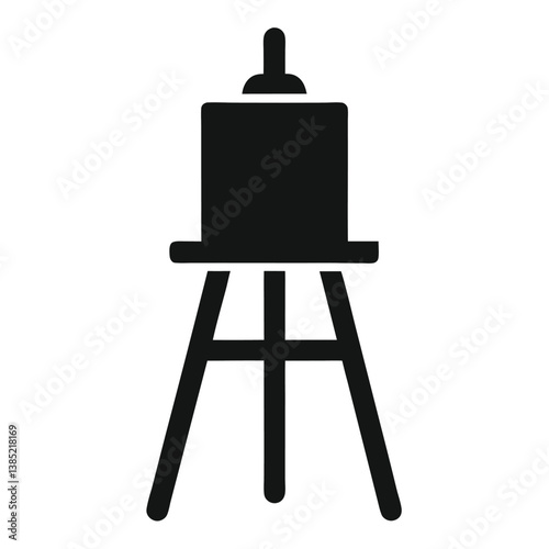 Simple Black Icon of an Easel for Painting and Art