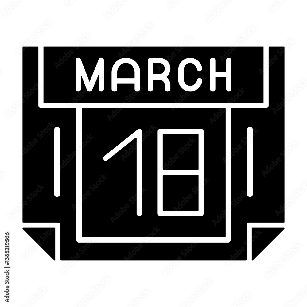 18 March Solid Style Icon 18 March Solid Style Icon